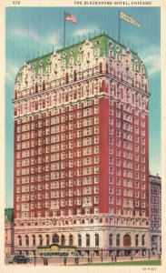 Vintage Postcard Blackstone Fireproof Hotel Facing Grant Park Chicago Illinois