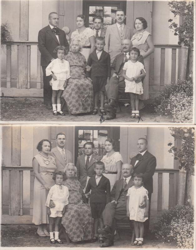 Lot 2 photo postcards 1934 Romania family social history Nasaud by Tatay Stefan