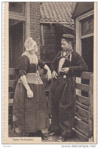 NETHERLANDS, 1900-1910's; Types Hollandais, Woman And Man With Their Traditio...