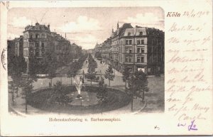 Germany Köln Hohenstaufenring Barbarossaplatz Cologne Vintage Postcard 04.93