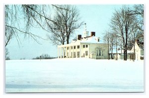 Mount Vernon Alexandria Virginia East Front Postcard Wintertime Snow Scene