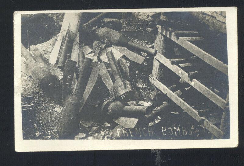 WWI WORLD WAR 1 BATTLE ACTION FRENCH BOMBS FRANCE BOMB REAL PHOTO POSTCARD