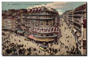 Old Postcard Marseille Rue de la Republique