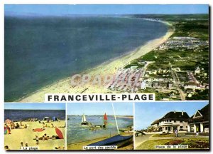 Modern Postcard Franceville Plage Port of Beach Place yachts