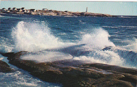 Canada Breakers and Lighthouse at Peggy's Cove Nova Scotia 1963