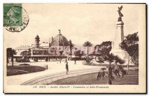Postcard Old Nice Albert 1st Gardens and Centennial Jetee Promenade