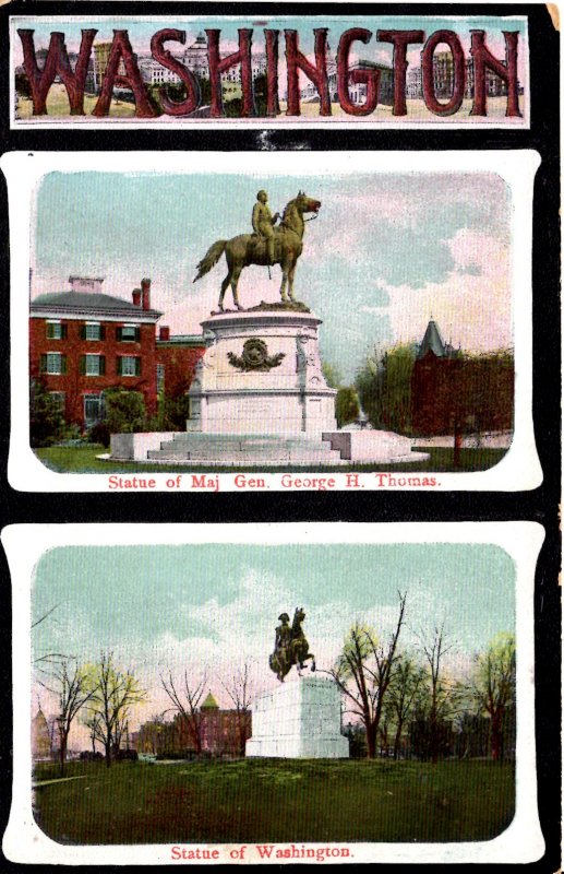 Washington D.C. - Two Statues of Washington and Thomas - c1909