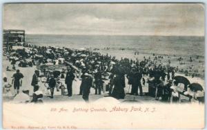 ASBURY PARK, New Jersey NJ   6th Avenue BATHING GROUNDS  ca 1900s UDB  Postcard