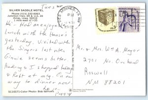 1981 Ames Iowa Postcard Silver Saddle Motel Junction Highway 69 Lodge Multiview