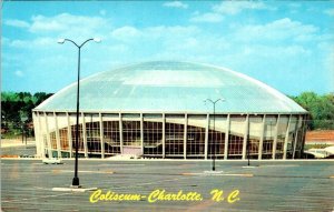 Charlotte NC North Carolina COLISEUM (Bojangles) SPORTS~EVENTS 50's Car Postcard