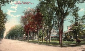 Vintage Postcard 1910's North Broadway Saratoga Springs New York NY