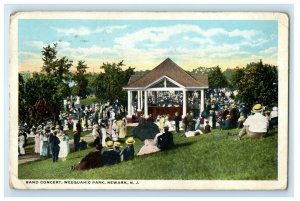 1920 Band Concert, Weequamic Park, Newark New Jersey NJ Postcard