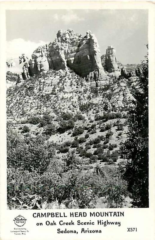 RPPC of Campbell Head Mountain Sedona Arizona AZ 1947