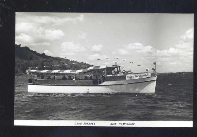 RPPC LAKE SUNAPEE NEW HAMPSHIRE EXCURSION BOAT OLD REAL PHOTO POSTCARD NH