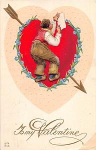 D41/ Valentine's Day Love Holiday Postcard c1914 Frances Brundage Gold V75 1