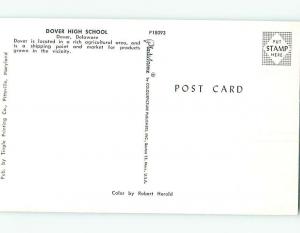 Unused Pre-1980 HIGH SCHOOL Dover Delaware DE L9814@