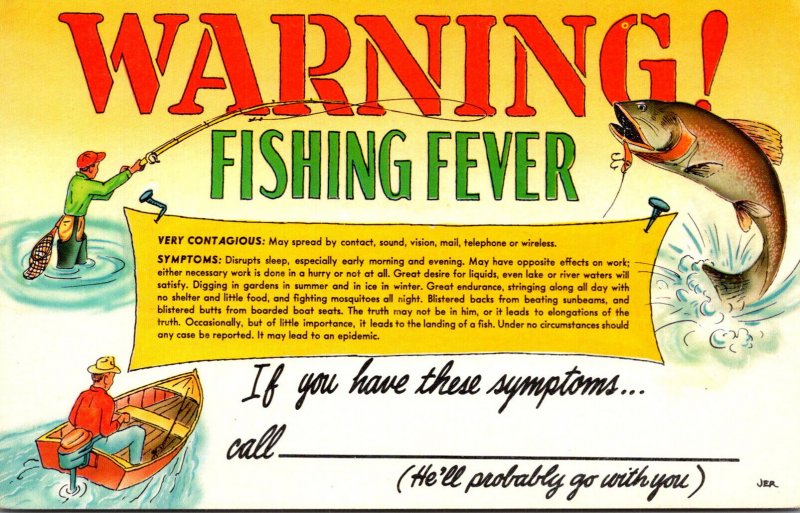 Humour Warning Fishing Fever