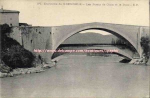 Near Grenoble - The Bridges at Claix and Drac Old Postcard