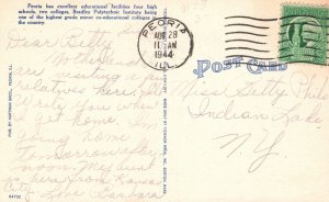 Vintage Postcard 1930's Horology & Bradley Hall Polytechnic Institute Peoria IL