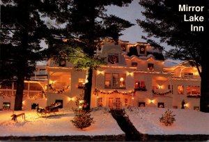 New York Adirondacks Mirror Lake Inn With Holiday Decorations