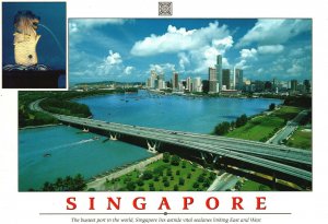 Postcard Singapore Busiest Port World Vital Sealanes Vital Linking East & West