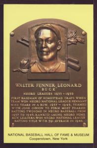 Walter Fenner Leonard Baseball Hall of Fame Post Card 3220