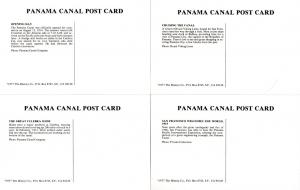 (4 cards) Historical Views of the Panama Canal - Copyright 1977