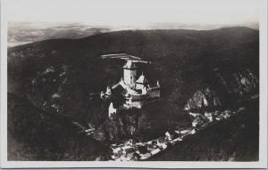 Czech Republic Pohledy s Letadla cis Hrad Karlštejn Vintage RPPC C169