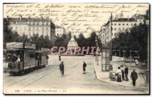 Old Postcard Tram Lyon instead Morand