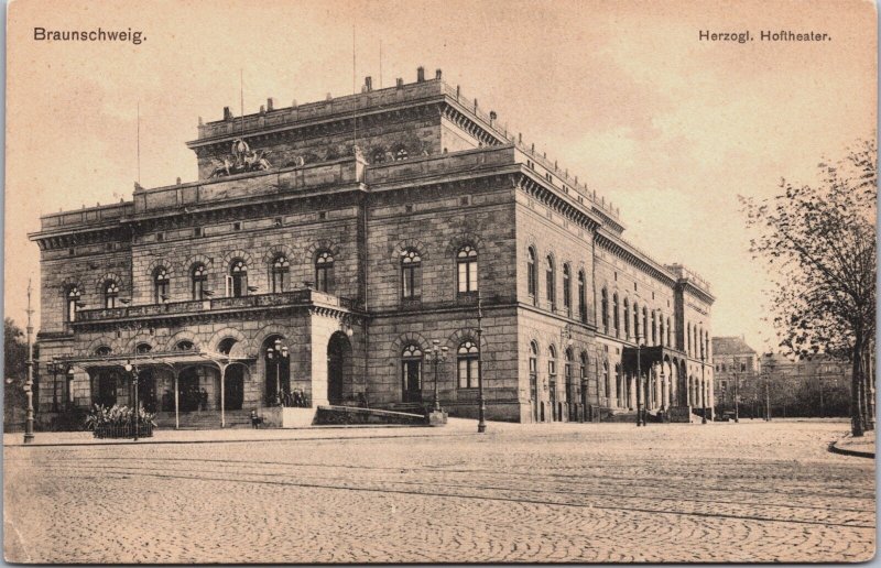 Germany Braunschweig Herzogl Hoftheater Vintage Postcard C119