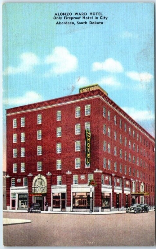 Postcard - Alonzo Ward Hotel - Aberdeen, South Dakota