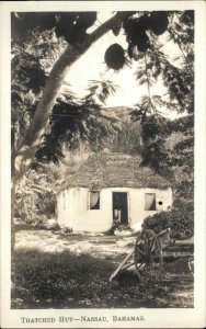 Nassau Bahamas Thatched Hut 1920s-30s Real Photo Postcard