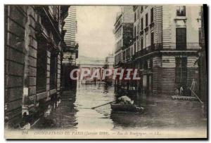 Floods Old Postcard From Paris Rue De Bourgogne