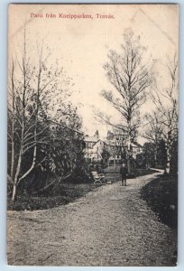 Jönköping Sweden Postcard Section from Tranas Pub Park c1910 Antique Posted