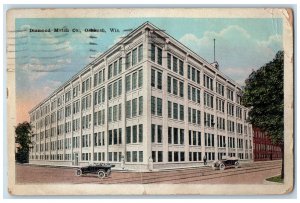 1921 Diamond Match Co. Building Cars Exterior View Oshkosh Wisconsin WI Postcard