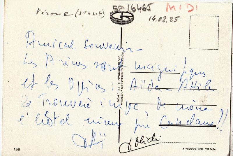 BF16465 verona italy front/back image