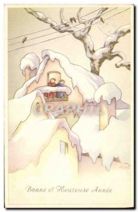 Old Postcard Fantasy Illustrator Child Happy New year