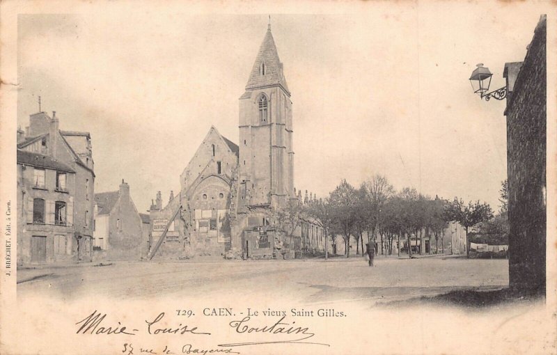 France 1902 Caen Le Vieux Saint Gilles vintage postcard