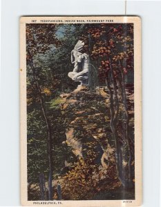 Postcard Teddyuscung Indian Rock Fairmount Park Philadelphia Pennsylvania USA