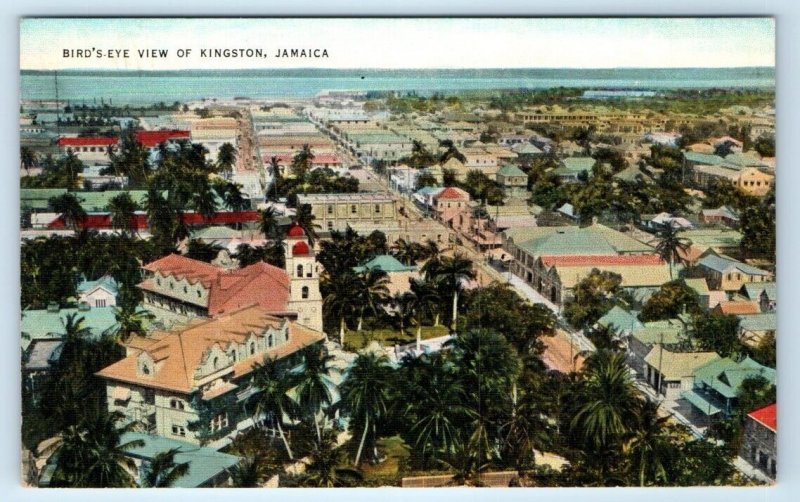 Bird's Eye View of KINGSTON Jamaica Postcard