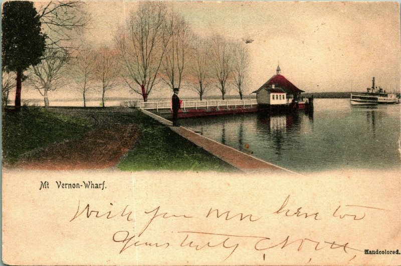 Mount Vernon Wharf Virginia VA 1906 UDB Postcard B6