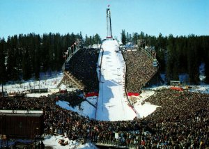 Norway Oslo Holmenkollbakken Ski Jumping Hill Vintage Postcard BS18