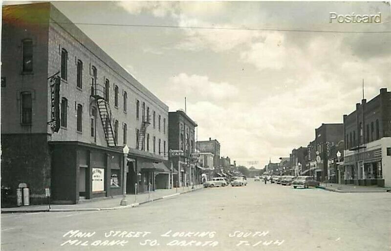 SD, Milbank, South Dakota, Main Street, Rays Tavern, Rexall, Bowling, RPPC