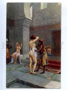 226613 NUDE Black Slave Bathing HAREM Vintage Color PC  