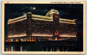 M-32494 The Merchandise Mart by Night Chicago Illinois