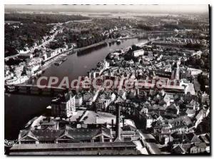 Postcard Modern Corbeil Essonnes View Aerienne Hotel De Ville And The Seine