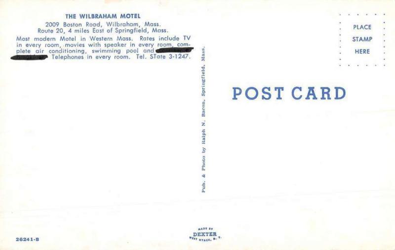 Wilbraham Massachusetts Motel Multiview Vintage Postcard K96908