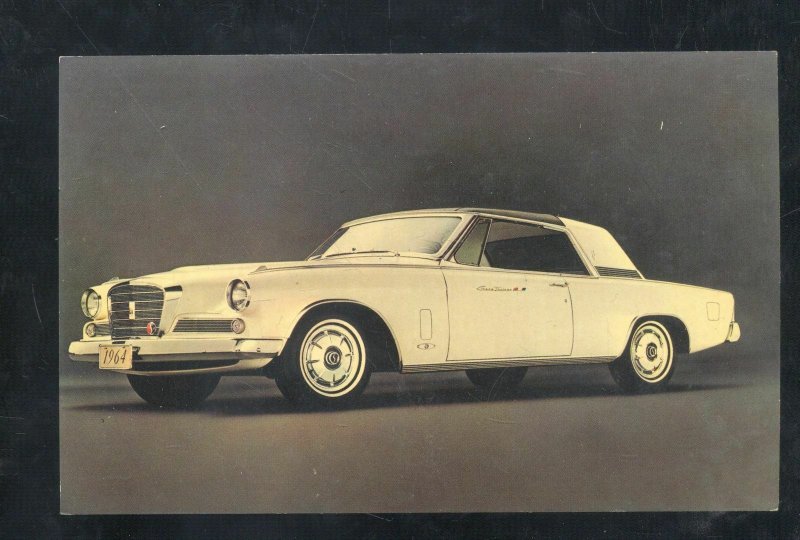 1964 STUDEBAKER GRAN TURISMO HAWK VINTAGE CAR DEALER ADVERTISING POSTCARD