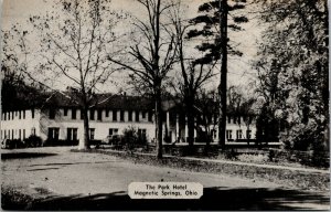 Vtg Magnetic Springs Ohio OH The Park Hotel 1950s Chrome Postcard