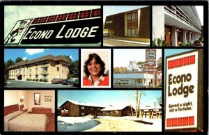 Temple, TX Texas  ECONO LODGE  Roadside Motel Advertising  4X6 Chrome Postcard